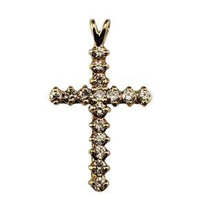 14K Yellow Gold and Diamond Cross Pendant #20405